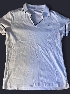 Tommy Hilfiger White Polo with Black Contrast Trim
